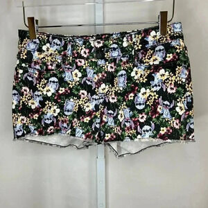 2/$30 Disney Lilo and Stitch Cut Off Hawaiian Floral Denim Shorts Women Size 3